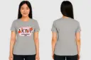 Grey Round Neck Love T-Shirt