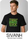 Black Round Neck Own Luck T-Shirt 