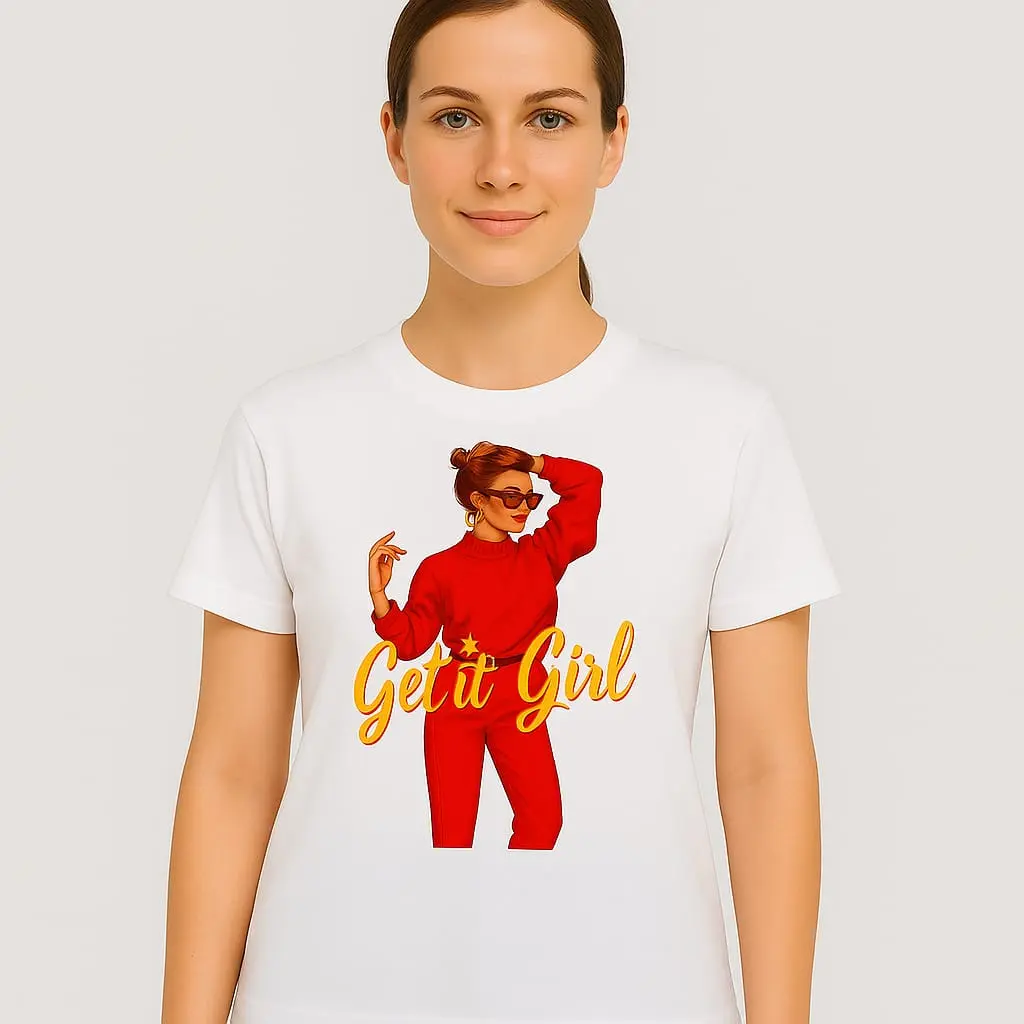 White Lady Round Neck T-Shirt