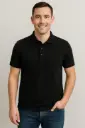 Black Plain Polo T-Shirt
