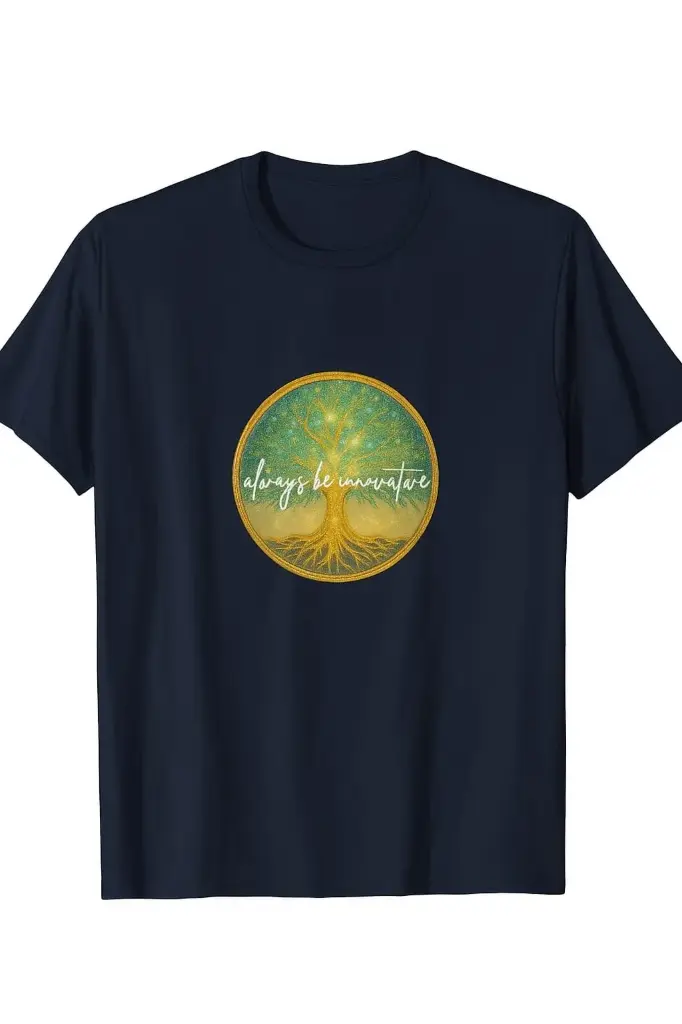 Navy Blue Innovative Round Neck T-shirt