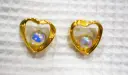 Round Moti with Heart Shape Earrings