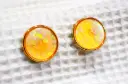 Round Marble Design Earrings
