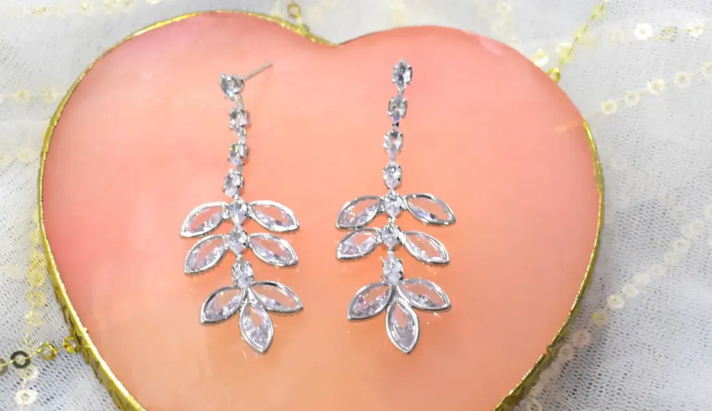 Silver Leaf Drop Earrings