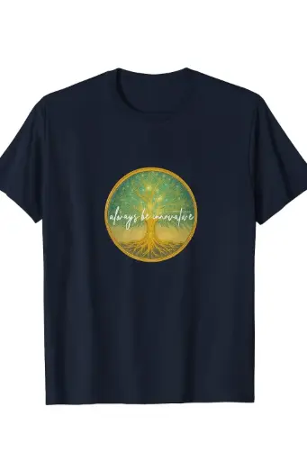 [SVTSHIRTINNOVATIVEM0001] Navy Blue Innovative Round Neck T-shirt